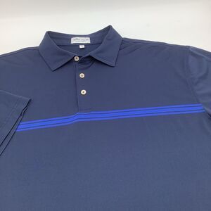 Peter Millar Summer Comfort Mens Short Sleeve‎ Golf Polo Blue Size XL